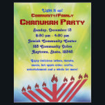 Chanukah Party Flyer<br><div class="desc">Der helle Chanukah Flyer kann individuell gestaltet und personalisiert werden, ohne eine Designgebühr zu zahlen. Bezahlen Sie nur für den Druck!</div>