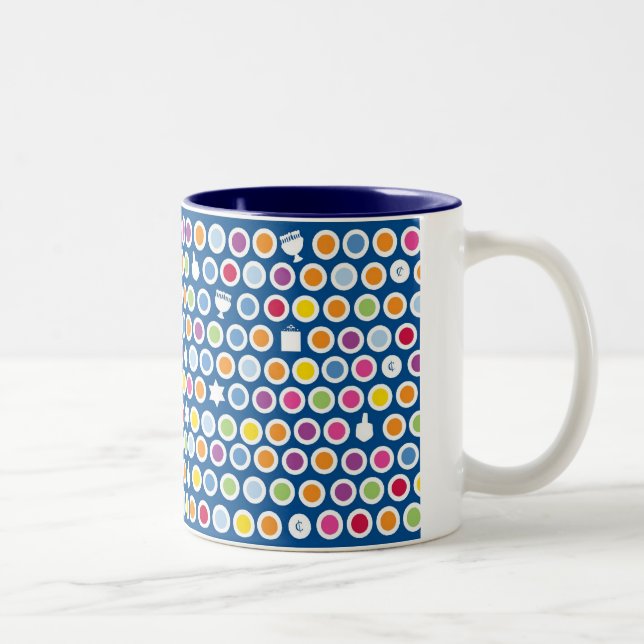 chanukah Punkte Zweifarbige Tasse (Rechts)