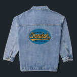 Chanukah Retro Jeansjacke<br><div class="desc">Denim Jean Jacket "Hanukkah Retro" Personalisieren, indem Sie bearbeitbaren Text durch Ihren eigenen ersetzen. Wählen Sie Ihren bevorzugten Schriftart Stil, Größe und Farbe. Designelemente können auf andere Zazzle-Produkte übertragen werden. Style: Women's Denim Jacket (Jean Jacket) Diese individuelle Damenjacke ist Ihr persönliches Modestatement! Personalisieren Sie es mit Ihrem Lieblingsbild oder -design,...</div>