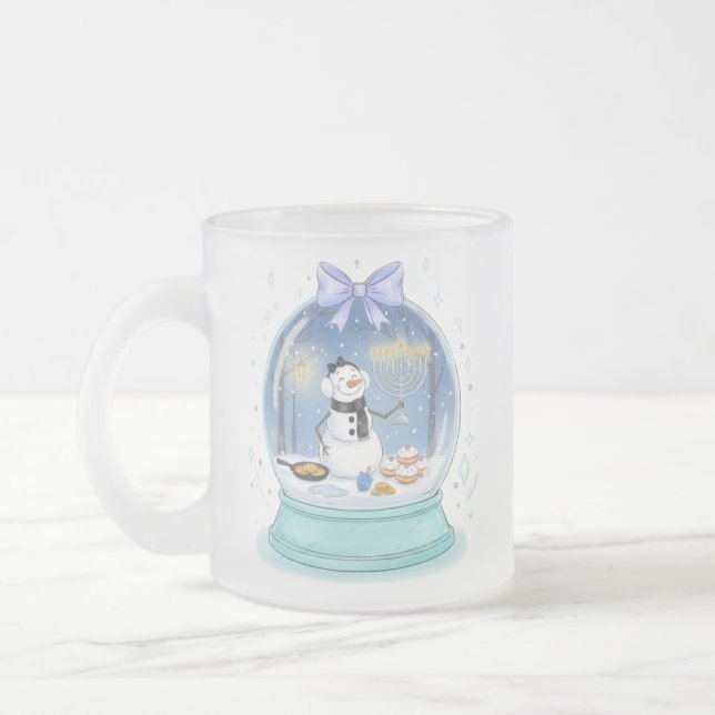 Chanukah Snow Globe Mattglastasse (Links)