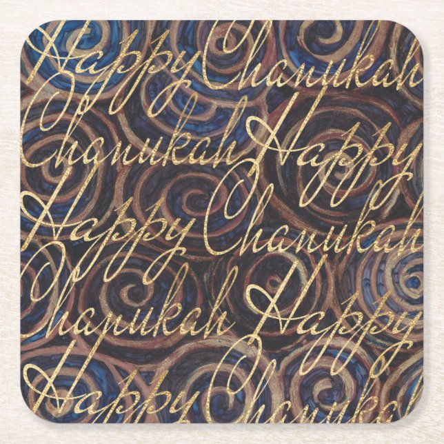 Chanukah Spinning Golds Rechteckiger Pappuntersetzer (Vorderseite)
