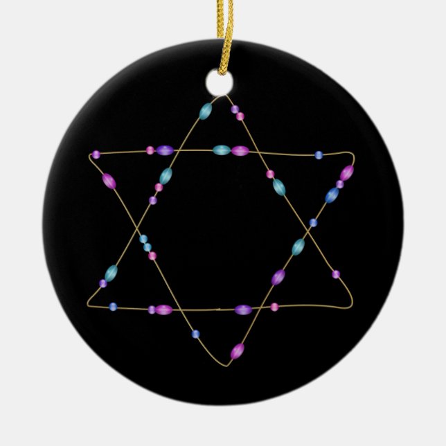 Chanukah Star von David Keramik Ornament (Vorne)