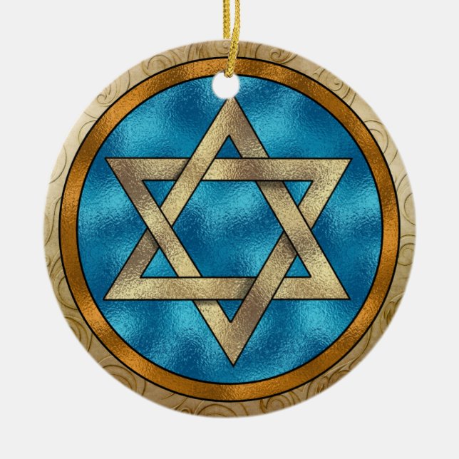 Chanukah Star von David Keramikornament (Vorne)