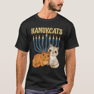 Chanukcats Chanukka Jüdische Katze Kawaii Menora H T-Shirt