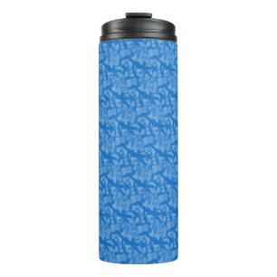 Chanukka Blaues Fraktaldesign Thermosbecher