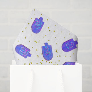 Chanukka-Blumen-Dreidels und Gelt Seidenpapier