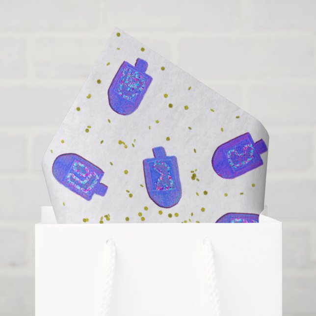 Chanukka-Blumen-Dreidels und Gelt Seidenpapier (Geschenktüte)