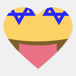 Chanukka Chanukka Emoji Herz-Aufkleber