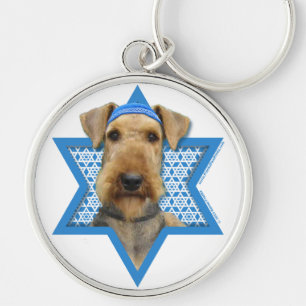 Chanukka-Davidsstern - Airedale Terrier Schlüsselanhänger