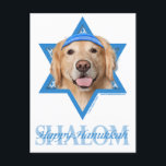 Chanukka-Davidsstern - Golden retriever - Korona Feiertagspostkarte<br><div class="desc">Was Sprichwort glückliches Chanukka machen könnte mehr Spaß als, diesen goldener Retriever-Hund habend, ein Yamaka zu tragen, das durch den Davidsstern Umgeben wurde. Dieser wunderliche Feiertagsentwurf ist sicher, Ihre Freunde und Familie sowie andere Hundeliebhaber zu erfreuen. Dieser Entwurf ist herein über 100 verfügbar Hundezucht. Wenn Sie nicht Ihren Lieblingshund sehen...</div>