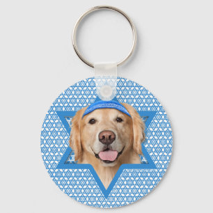 Chanukka-Davidsstern - Golden retriever - Korona Schlüsselanhänger