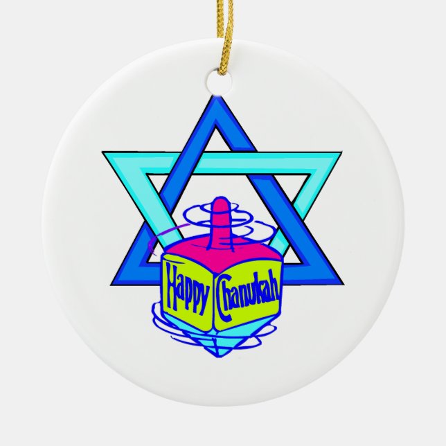 Chanukka-Davidsstern Keramik Ornament (Vorne)