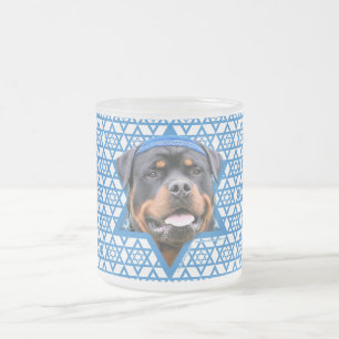 Chanukka-Davidsstern - Rottweiler Mattglastasse