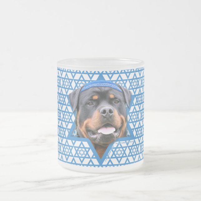 Chanukka-Davidsstern - Rottweiler Mattglastasse (Mittel)