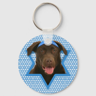 Chanukka-Davidsstern - Schokolade Labrador Schlüsselanhänger