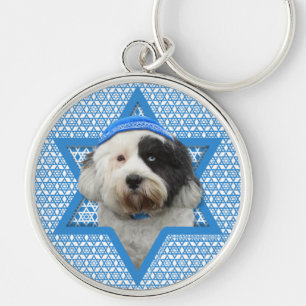 Chanukka-Davidsstern - Tibetanisches Terrier Schlüsselanhänger