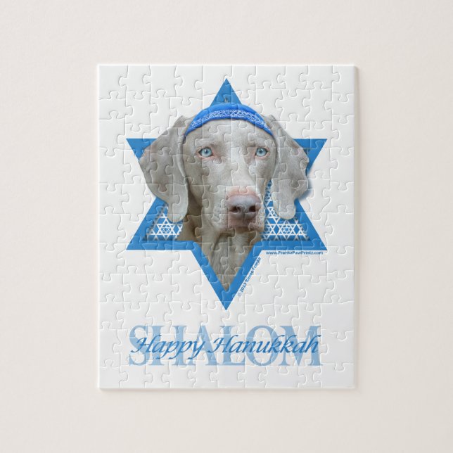 Chanukka-Davidsstern - Weimaraner (Vertikal)