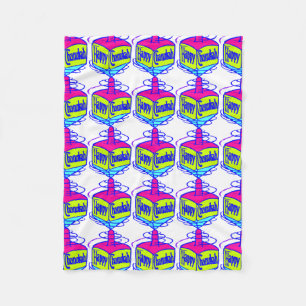 Chanukka Dreidel Fleecedecke