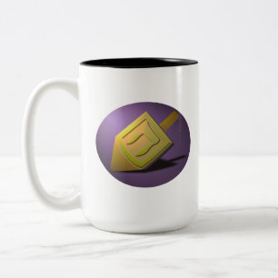 Chanukka-Dreidel-Tasse Zweifarbige Tasse