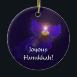 Chanukka-Engels-Verzierung Keramik Ornament<br><div class="desc">Ein kleiner blauer Engel,  ein ursprünglicher Entwurf basiert auf den Mustern der tiefsten blauen Violablüte.</div>
