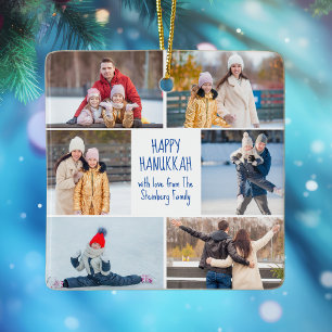 Chanukka-Familienfoto-Kollage Süße benutzerdefinie Keramikornament