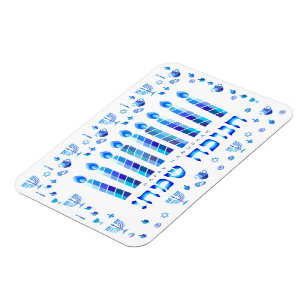 Chanukka-Festival-Party-Blau-Verzierung Magnet