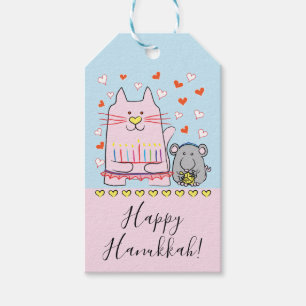 Chanukka-Geschenkanhänger Katze und Maus Geschenkanhänger