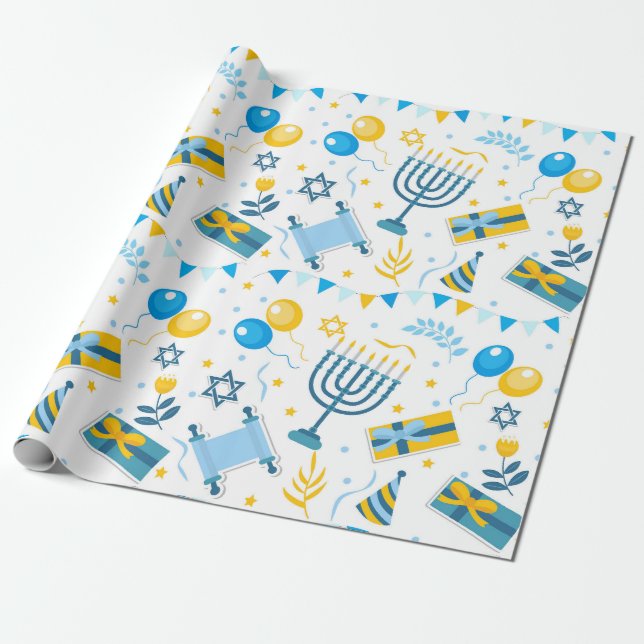Chanukka Geschenkpapier (Ungerollt)