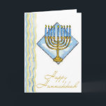 Chanukka-Gruß-Karte mit Minorah Feiertagskarte<br><div class="desc">Chanukka-Gruß Karte mit einer Malerei von einem Menorah.</div>