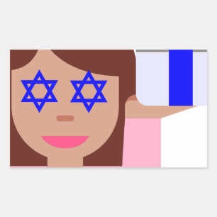 Chanukka-Haar-Schwung-Emoji Rechteckiger Aufkleber