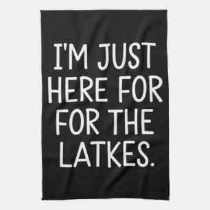 Chanukka Ich bin nur wegen der Latkes hier Jüdisch Geschirrtuch