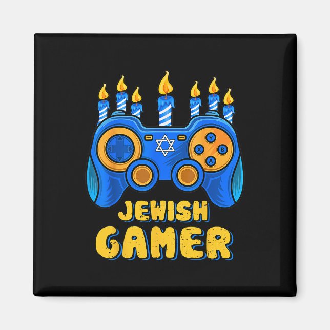 Chanukka jüdischer Videospiel-Controller Gamer Cha Magnet (Vorne)