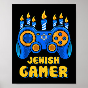 Chanukka jüdischer Videospiel-Controller Gamer Cha Poster