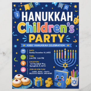 Chanukka-Kinderparty Flyer