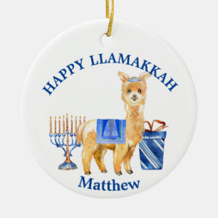 Chanukka Lama Glückliches Llamakkah lustig Keramik Ornament
