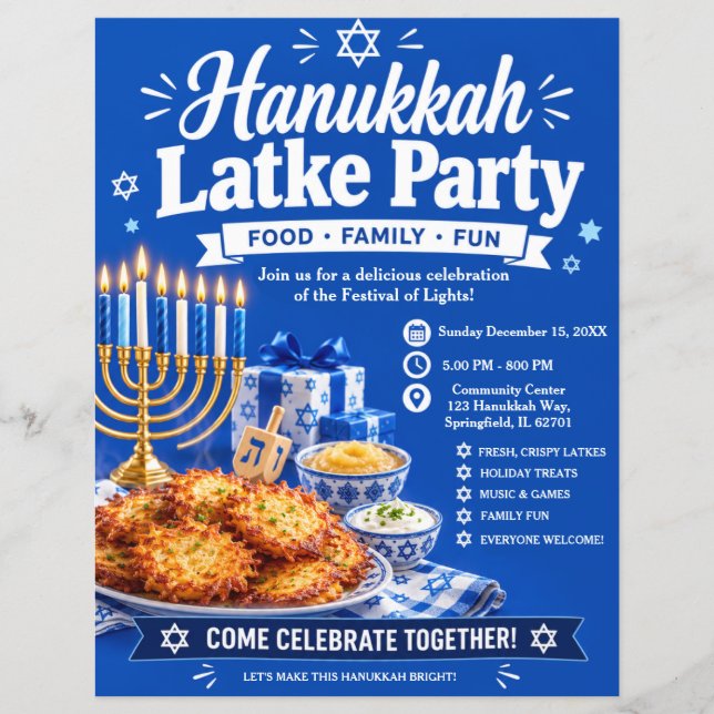 Chanukka-Latke-Party-Flyer Flyer (Vorne)