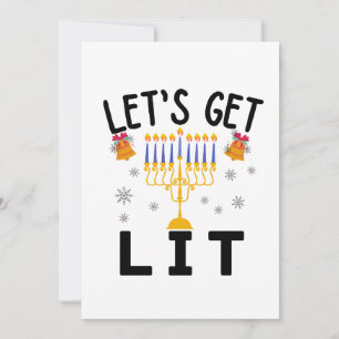 Chanukka Let's Get Lit T-Shirt Einladung