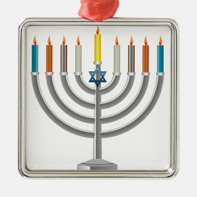 Chanukka menorah ornament aus metall (Vorne)