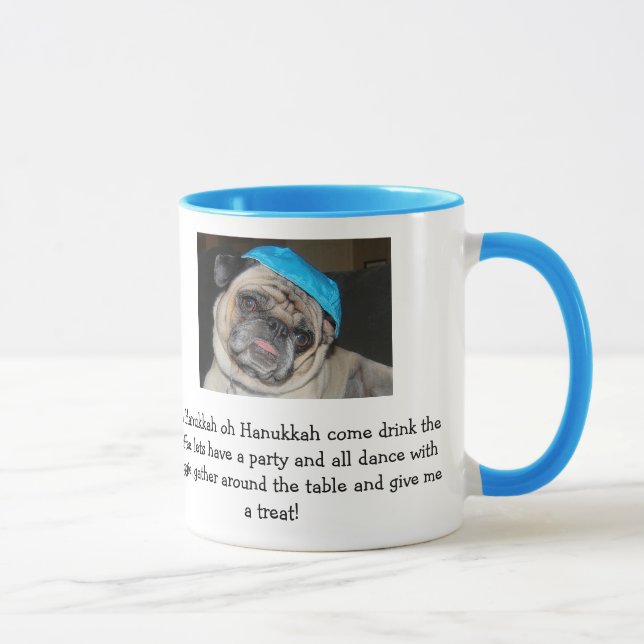 Chanukka-Mops-Tasse coffe Schale Tasse (Rechts)