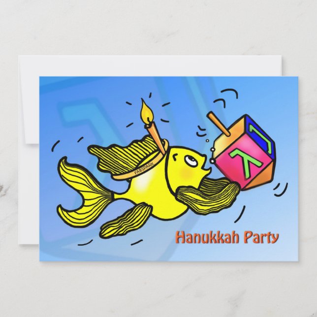CHANUKKA-PARTY EINLADUNG lustiges niedliches (Vorderseite)