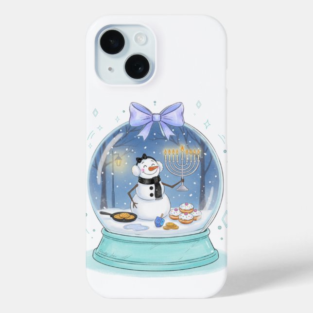 Chanukka-Schneekugel Case-Mate iPhone Hülle (Rückseite)