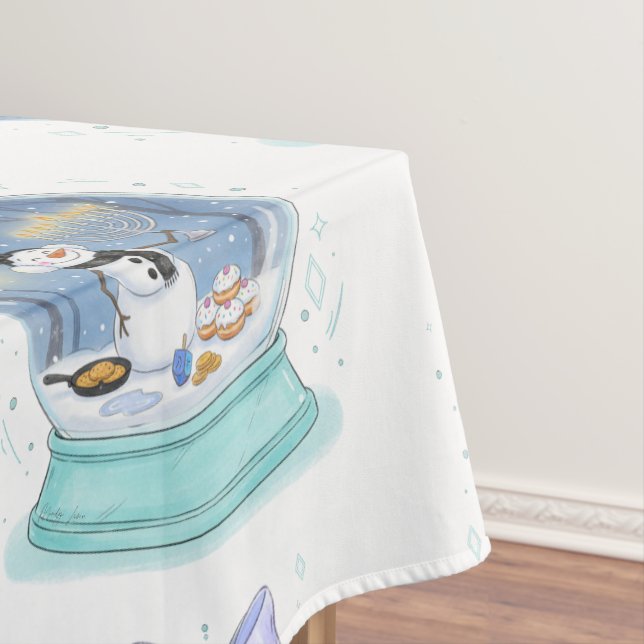 Chanukka-Schneekugel Tischdecke (Beispiel)