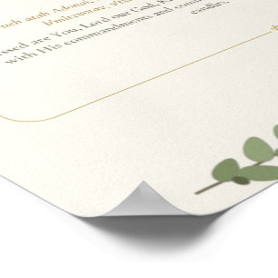 Chanukka-Segen-Hebräisch-Poster - Olive & Gold Poster