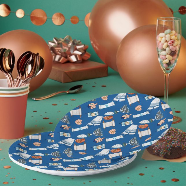 Chanukka-Spaß-Papierteller Pappteller (Multi)