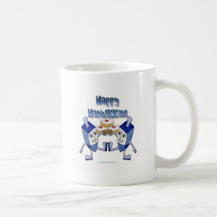 Chanukka tanzende Dreidels und Geleebonbons Kaffeetasse