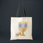Chanukka-Taschen-Tasche Tragetasche<br><div class="desc">Chanukka-Budget-Taschen-Tasche eine erschwingliche, umweltfreundliche Tasche! Groß für tragende Bücher oder Lebensmittelgeschäfte. Dünner Entwurf lässt einfache Lagerung zu. 100% Baumwolle, verstärktes Nähen auf Griffen. Maße: 15, 75" h x 15, 25" W.</div>
