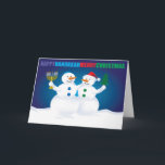 Chanukka-WeihnachtsSchneemann-Karte Feiertagskarte<br><div class="desc">Karo heraus unsere breite Auswahl von Chanukka- und Chanukka-/Weihnachtskarten.  Diese sind auch als ecards an unserer on-line-Versammlung - www.OurJewishCommunity.org - mischenjudentum,  Humanismus und Technologie verfügbar.</div>