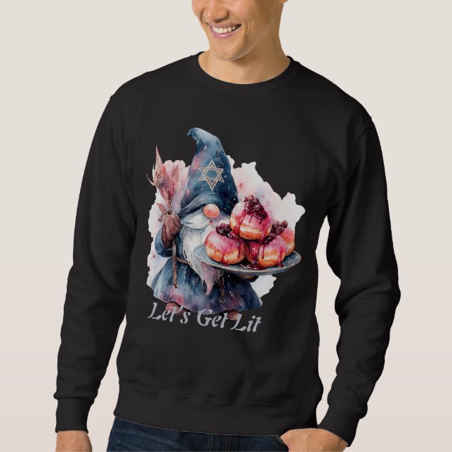 Chanukka-Zauberer-mit-Donuts-Shirt Sweatshirt (Vorderseite)