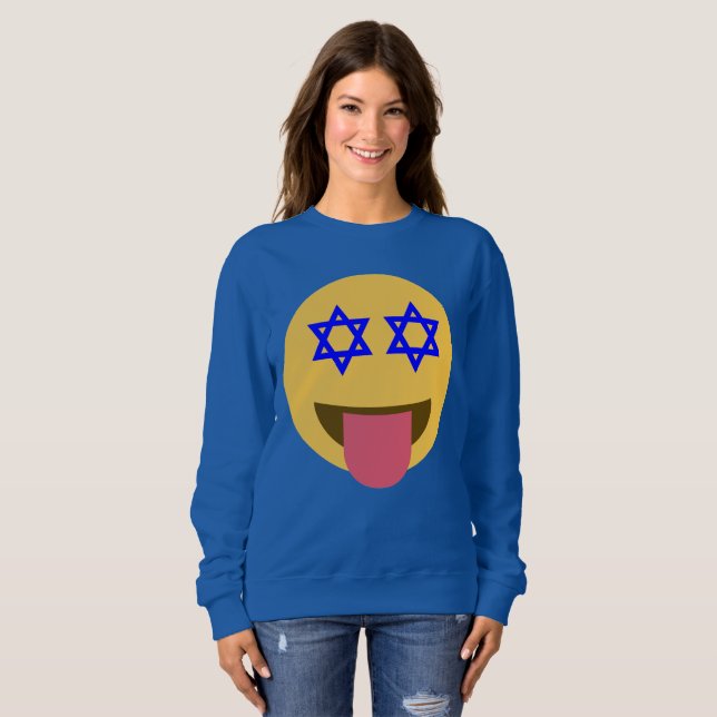 chanukkah hanoukka emoji sweatshirt femmes (Devant entier)