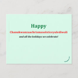 Chanukwanzaachrismasolsticeyulediwali Postkarte